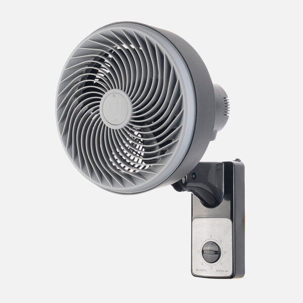 Ventilador Pared Aeolus 75w Negro/gris 3vel 5aspas 27d Alta Velocidad Fijo Y Rotatorio Orientable 45,5x27x34cm - Image 2