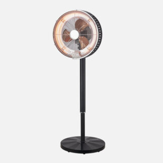 Ventilador Pie 2en1 Practico Negro Frio/calor 3asp 55w/1500w Remoto+protec.seg.temporizador,Regx35x35cm