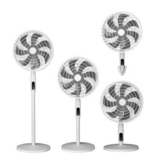 Ventilador Pie 3x1 Mixin Blanco 3vel 60w 7asp 45d Fijo/rotatorio Suelo/pared/sobremesa Regx45x45cm
