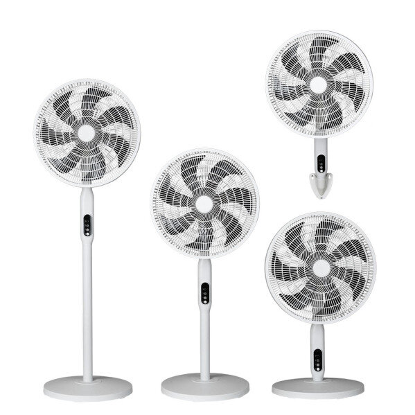 Ventilador Pie 3x1 Mixin Blanco 3vel 60w 7asp 45d Fijo/rotatorio Suelo/pared/sobremesa Regx45x45cm