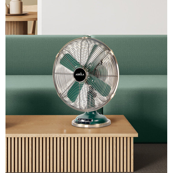 Ventilador Sobremesa Capitolio Oliva/cuero 37w 3velocidades 4asp Fijo Y Rotatorio 42x35x27cm - Image 3