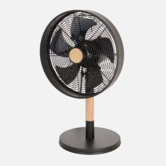 Ventilador Sobremesa Falcon Negro/haya 3vel.45w 5 Asp. Oscilante Y Rotatorio 59x35x28cm