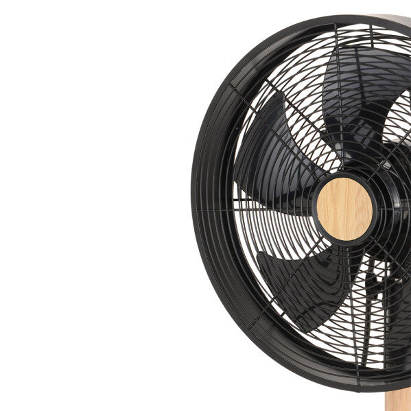 Ventilador Sobremesa Falcon Negro/haya 3vel.45w 5 Asp. Oscilante Y Rotatorio 59x35x28cm - Image 2
