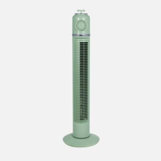 Ventilador Torre Huracan Verde 45w 3velocidades Temporizador  Fijo Y Rotatorio 75x22x22cm