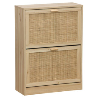 ZAPATERO DECOR 60 x 24 CM PINO / RATTAN.
