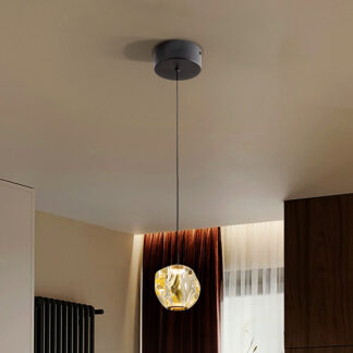 ZARIA- LAMP 1L- NEGRO/BRONCE/AMBAR