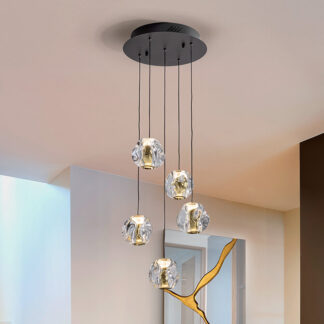 ZARIA- LAMP 5L- NEGRO/ORO/TRANSP D30 DIM