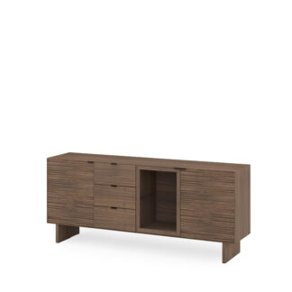 Aparador 200 TULSA nogal pata madera (3 puertas + 3 cajones)