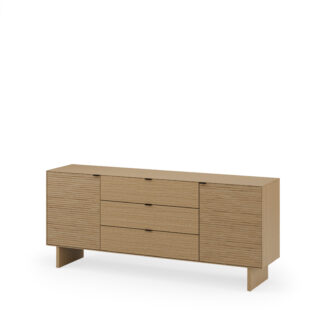 Aparador 200 TULSA roble pata madera (2 puertas + 3 cajones)