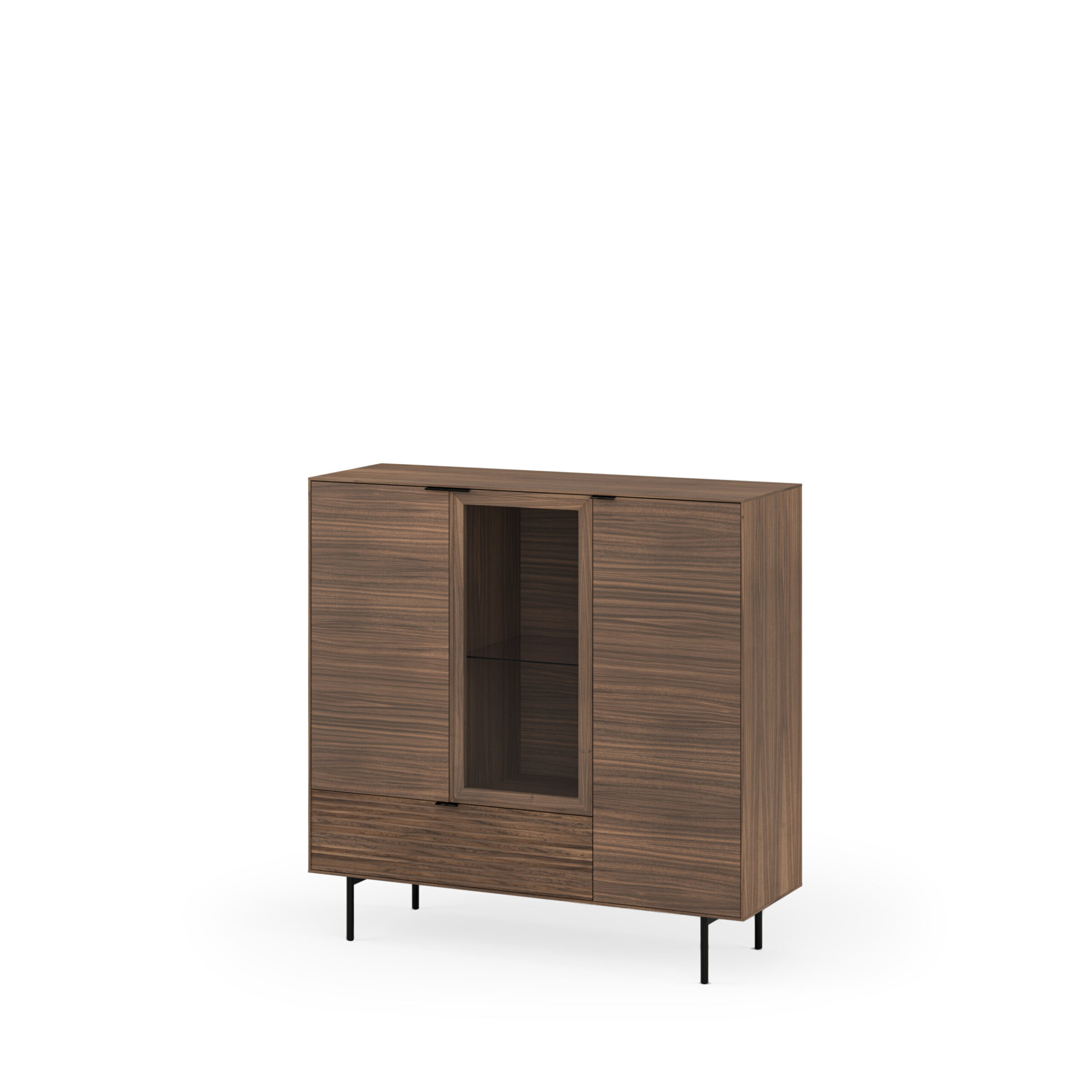 Aparador alto TULSA nogal pata metal (3 puertas + 1 cajón) - Image 3