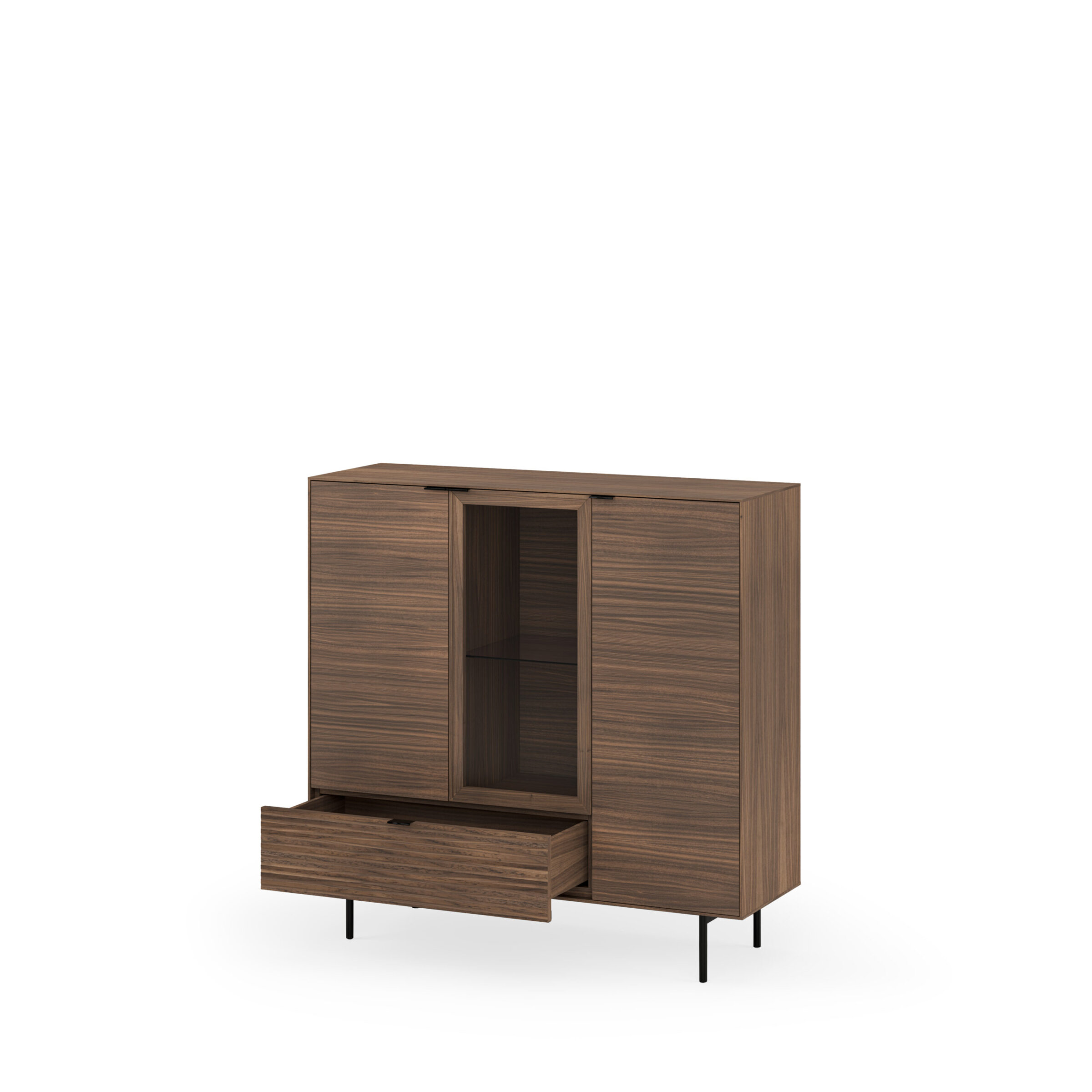 Aparador alto TULSA nogal pata metal (3 puertas + 1 cajón) - Image 8