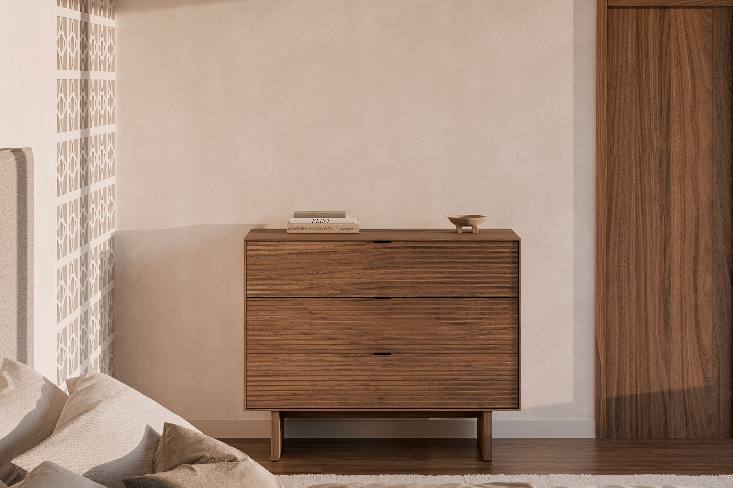 Cómoda TULSA nogal patas madera