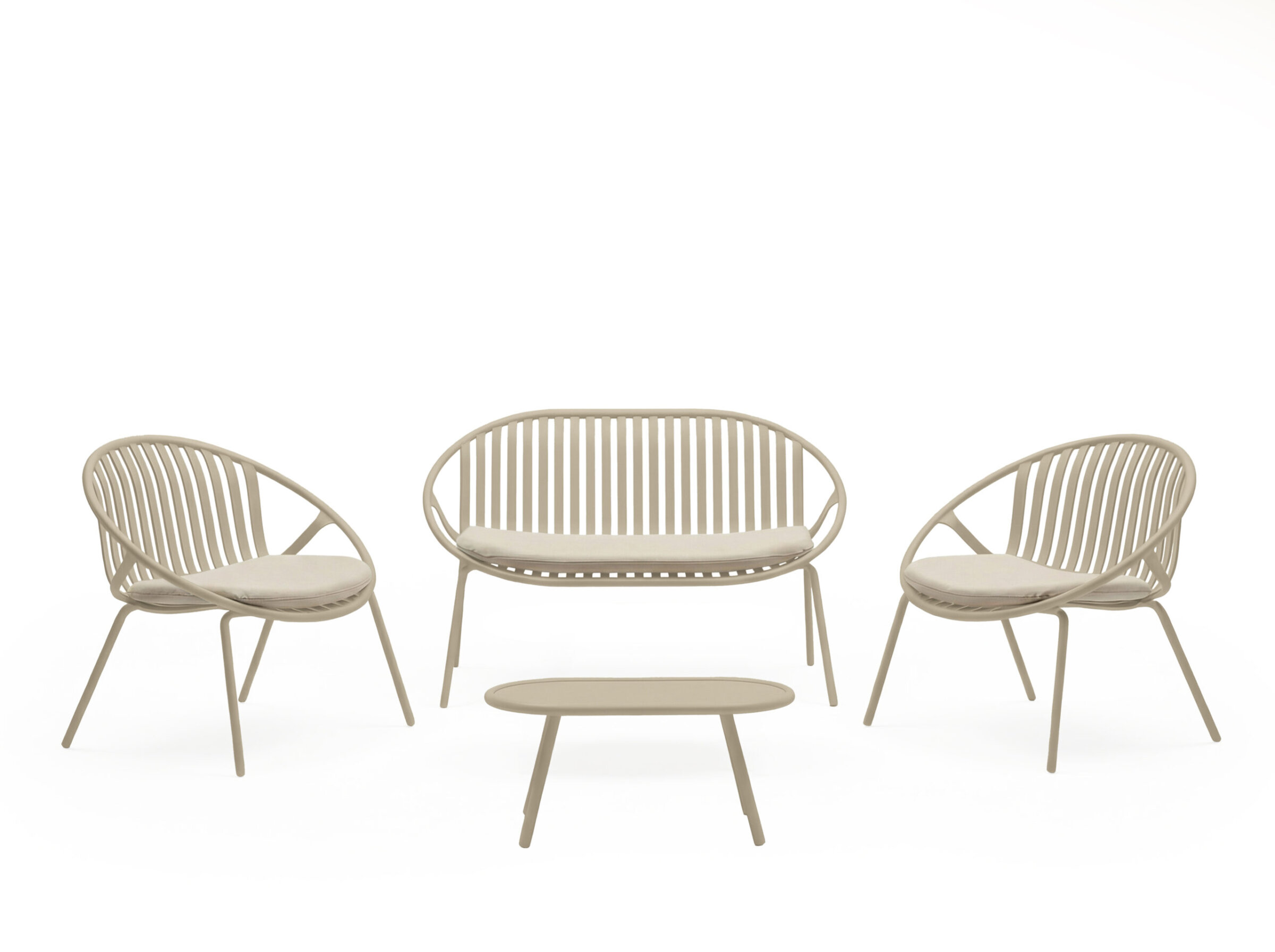 Conjunto de jardín IBIZA beige (sofá + sillones + mesa centro) - Image 3