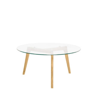 Mesa centro PATRICK cristal/roble