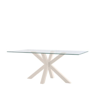 Mesa fija DEMI 140 cristal/beige