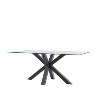 Mesa fija DEMI 140 cristal/negro