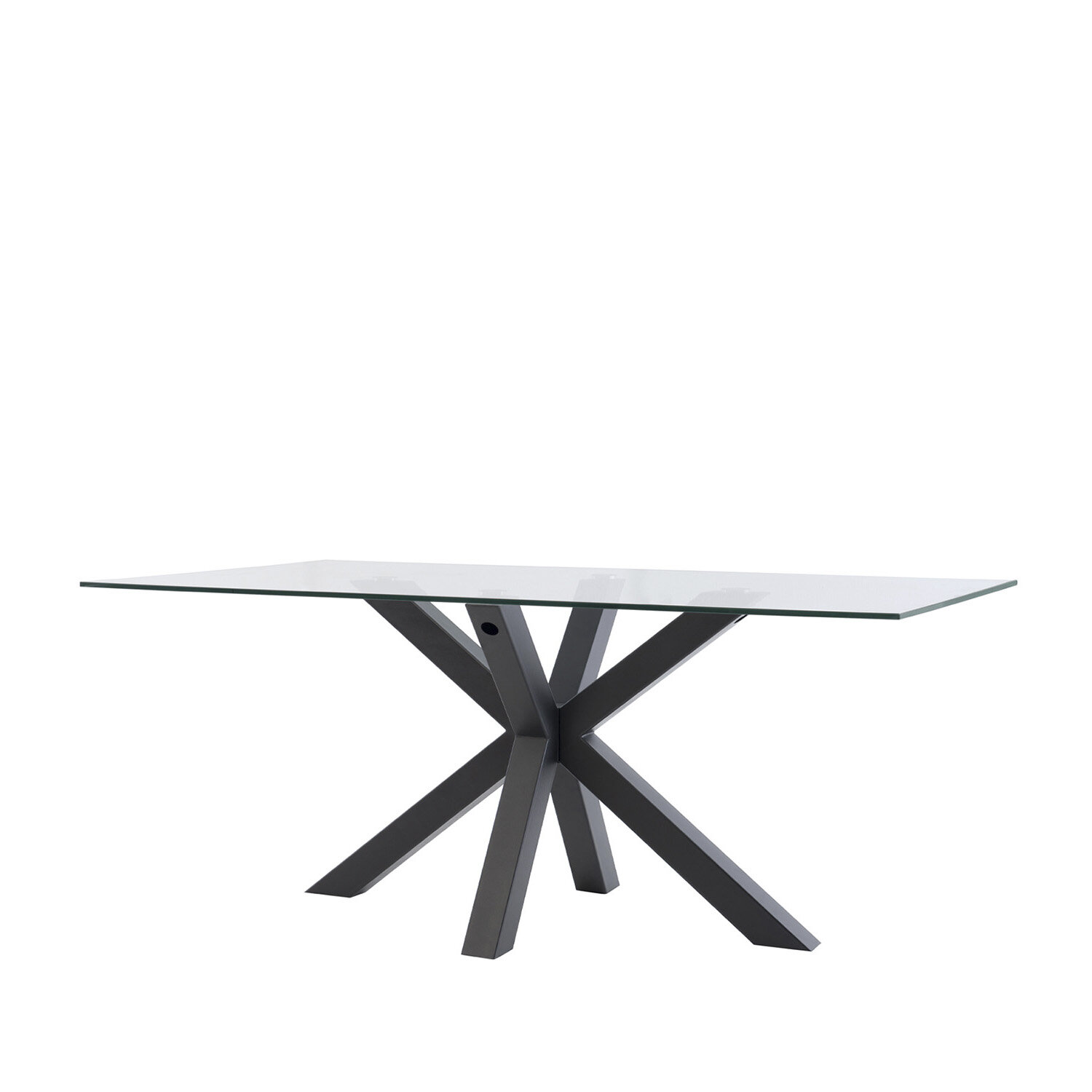 Mesa fija DEMI 160 cristal/negro