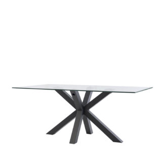 Mesa fija DEMI 180 cristal/negro