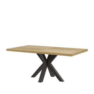 Mesa fija ELAINE 180x100 roble/negro