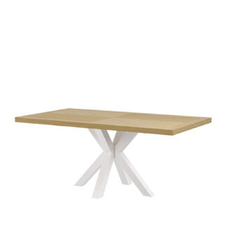 Mesa fija ELAINE 200x100 roble/blanco