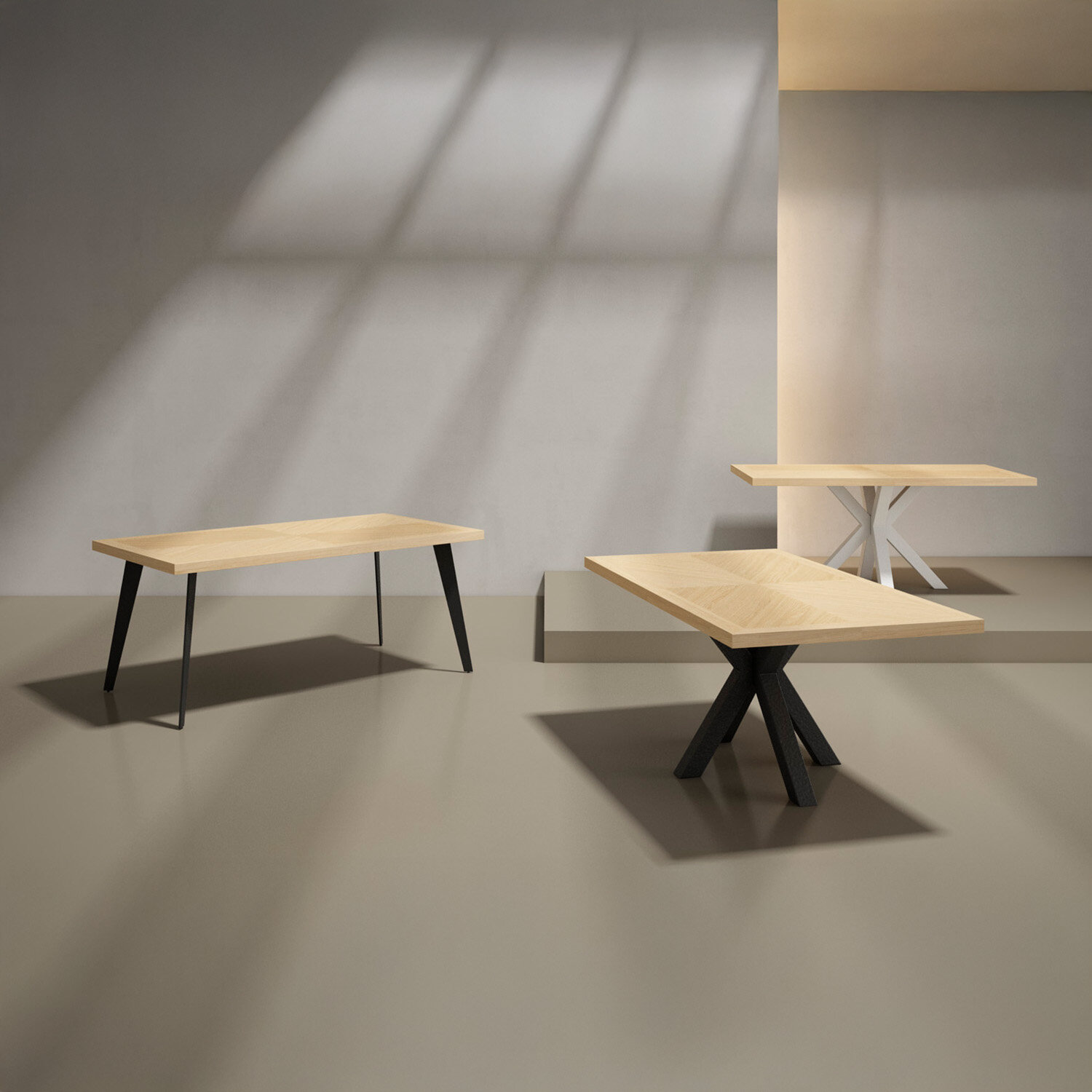 Mesa fija ELAINE 200x100 roble/blanco - Image 5