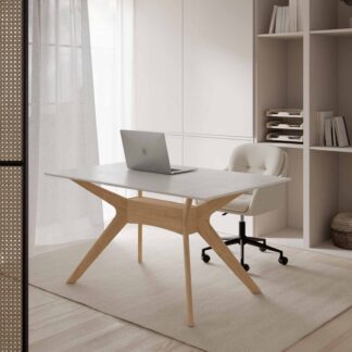 Mesa fija ELOISE 140 blanco/roble