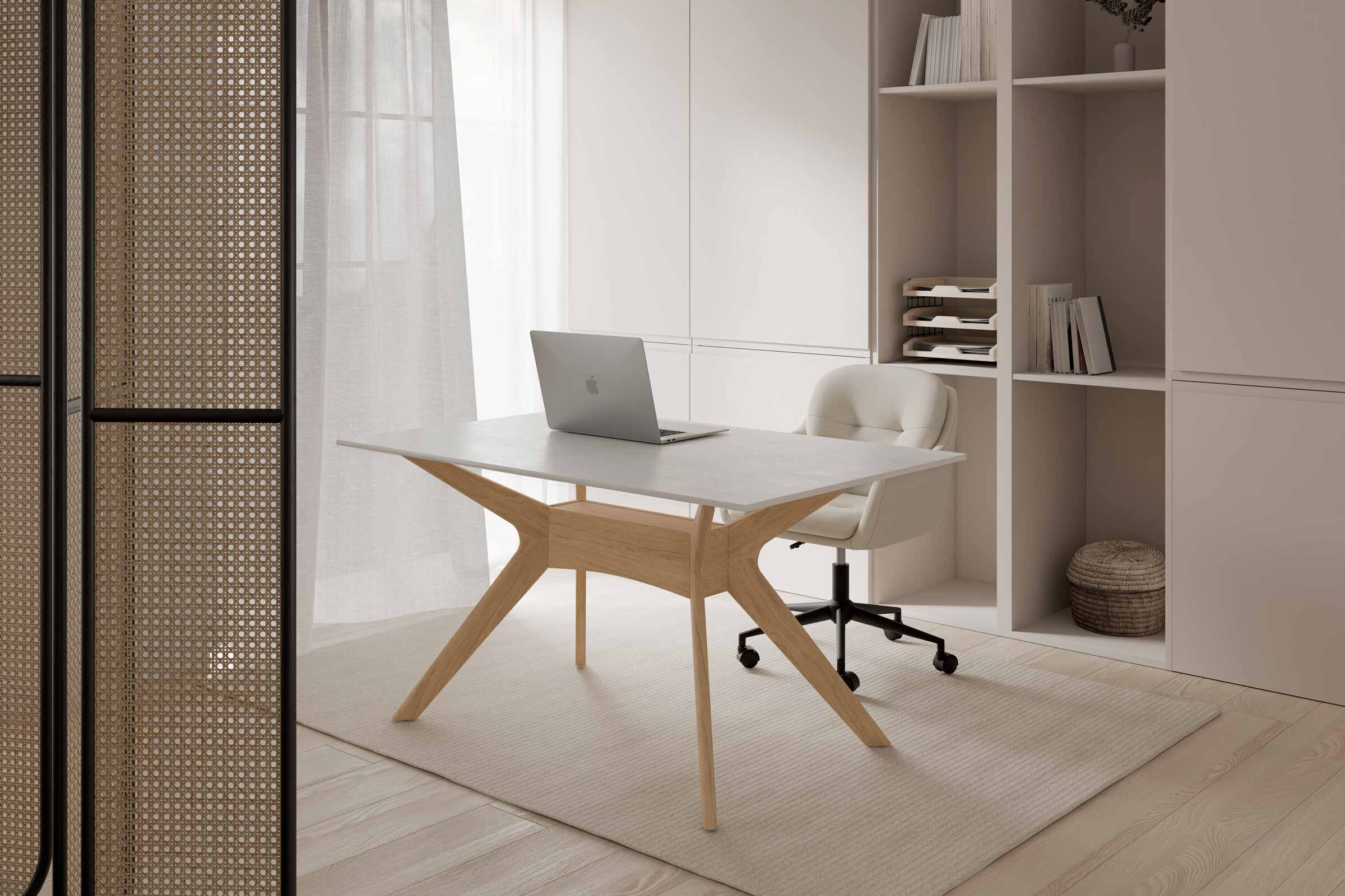 Mesa fija ELOISE 140 blanco/roble