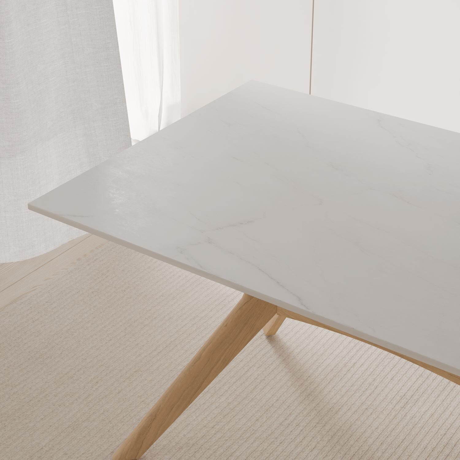 Mesa fija ELOISE 140 blanco/roble - Image 5