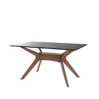Mesa fija ELOISE 160 negro/nogal