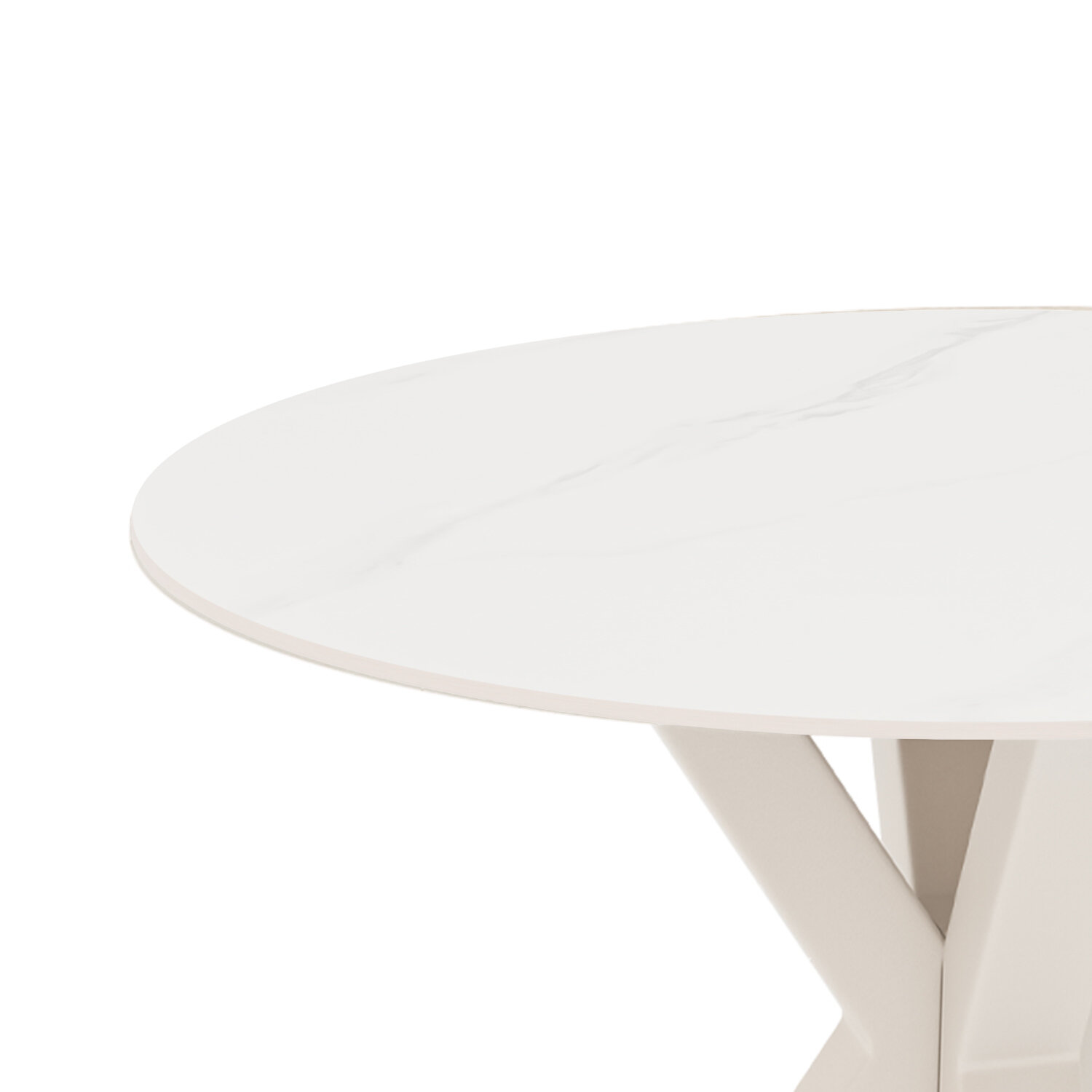 Mesa fija FIORELLA 100 blanco/beige - Image 3