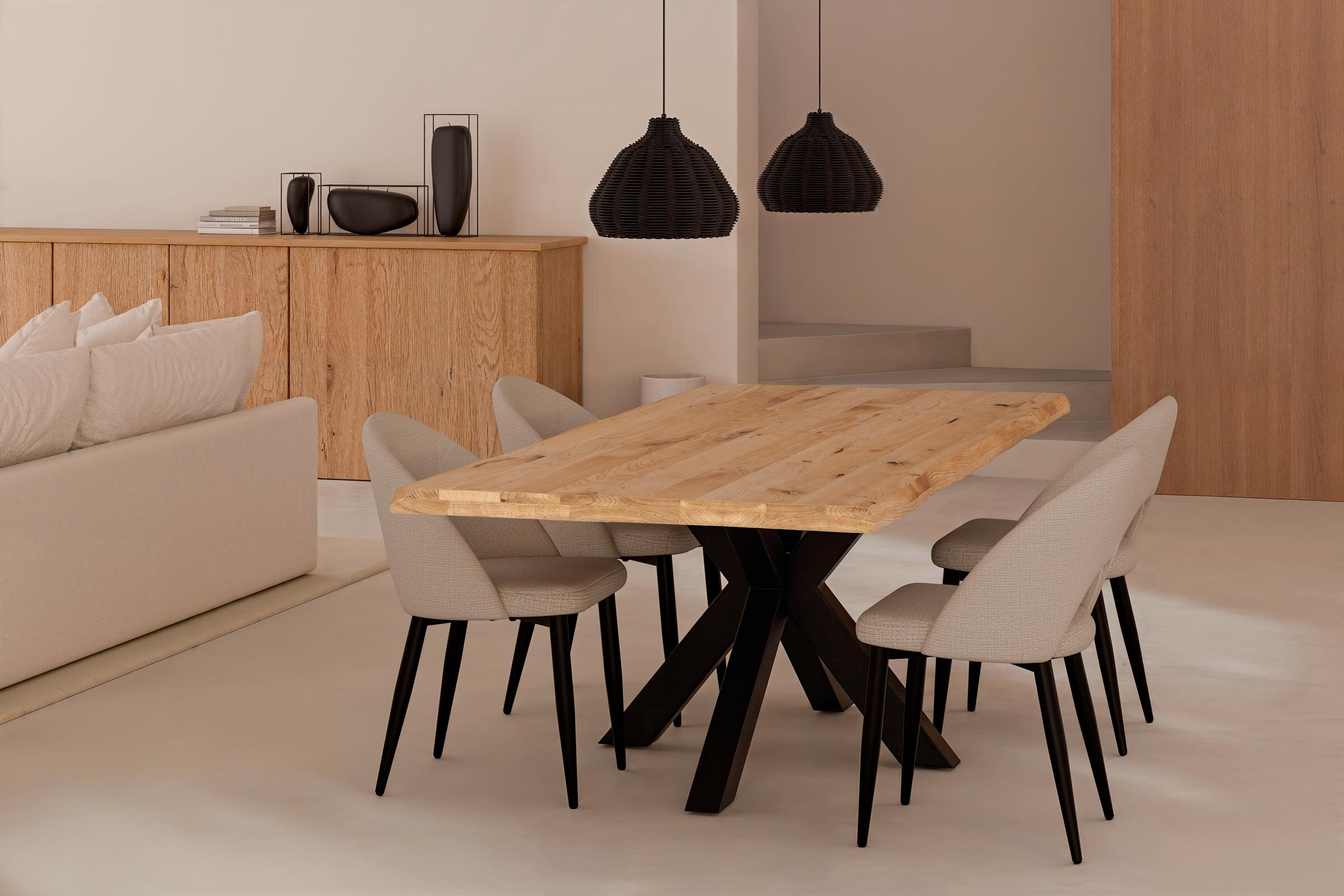 Mesa fija GRACE 140 roble/negro