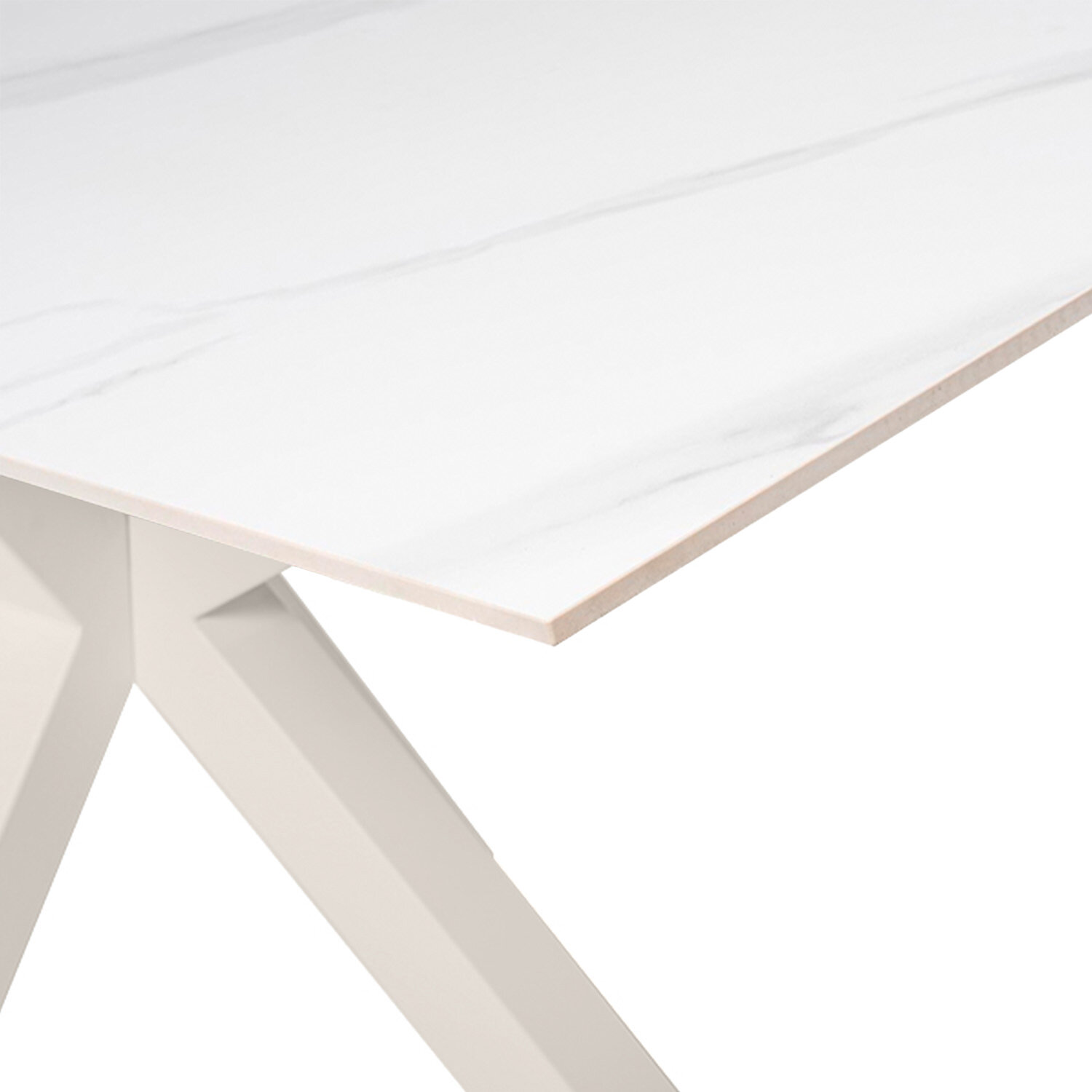 Mesa fija JOYCE 140 blanco/beige - Image 3
