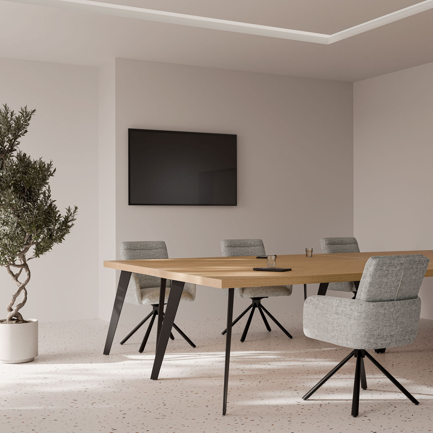 Mesa fija RANDY 160x90 roble/negro - Image 2