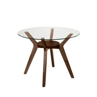 Mesa fija SABRINE 100 cristal/nogal