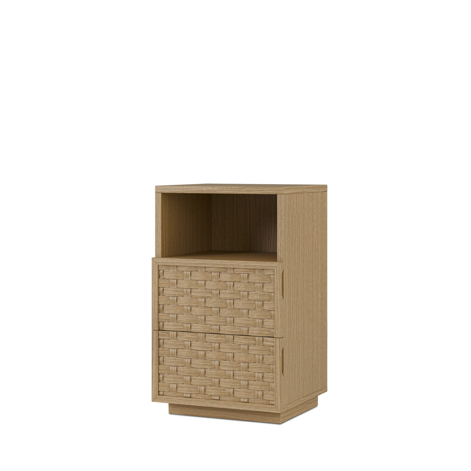 Mesita alta 40 BORNEO roble (2 cajones + 1 hueco)