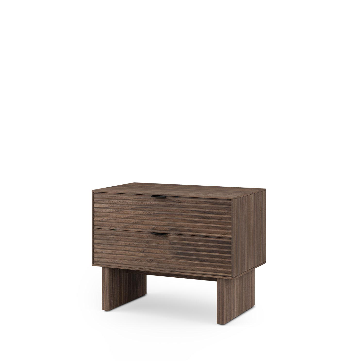 Mesita baja 60 TULSA nogal pata madera (2 cajones) - Image 3