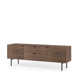 Mueble TV 160 TULSA nogal pata metal (2 puertas + 2 cajones)