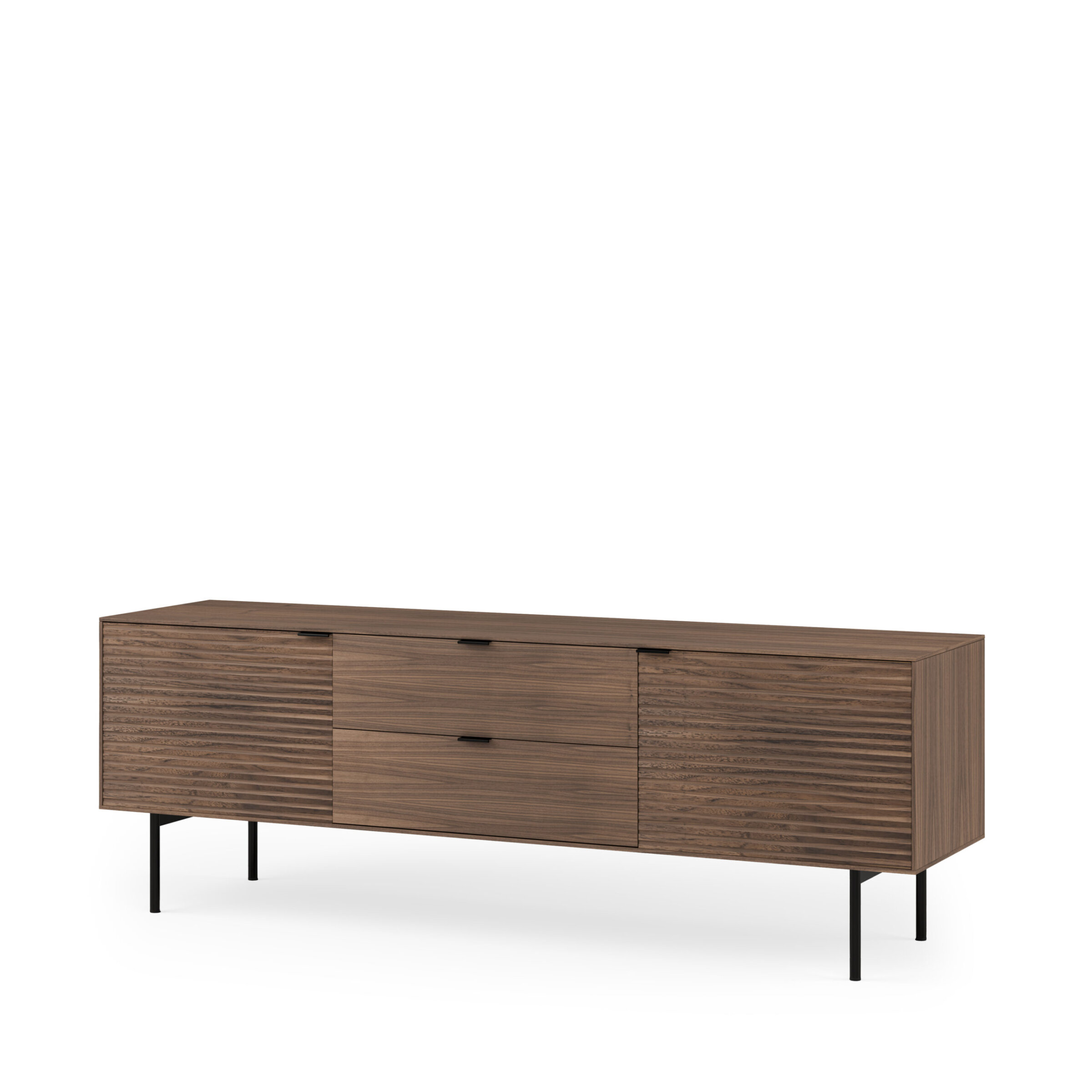 Mueble TV 160 TULSA nogal pata metal (2 puertas + 2 cajones)