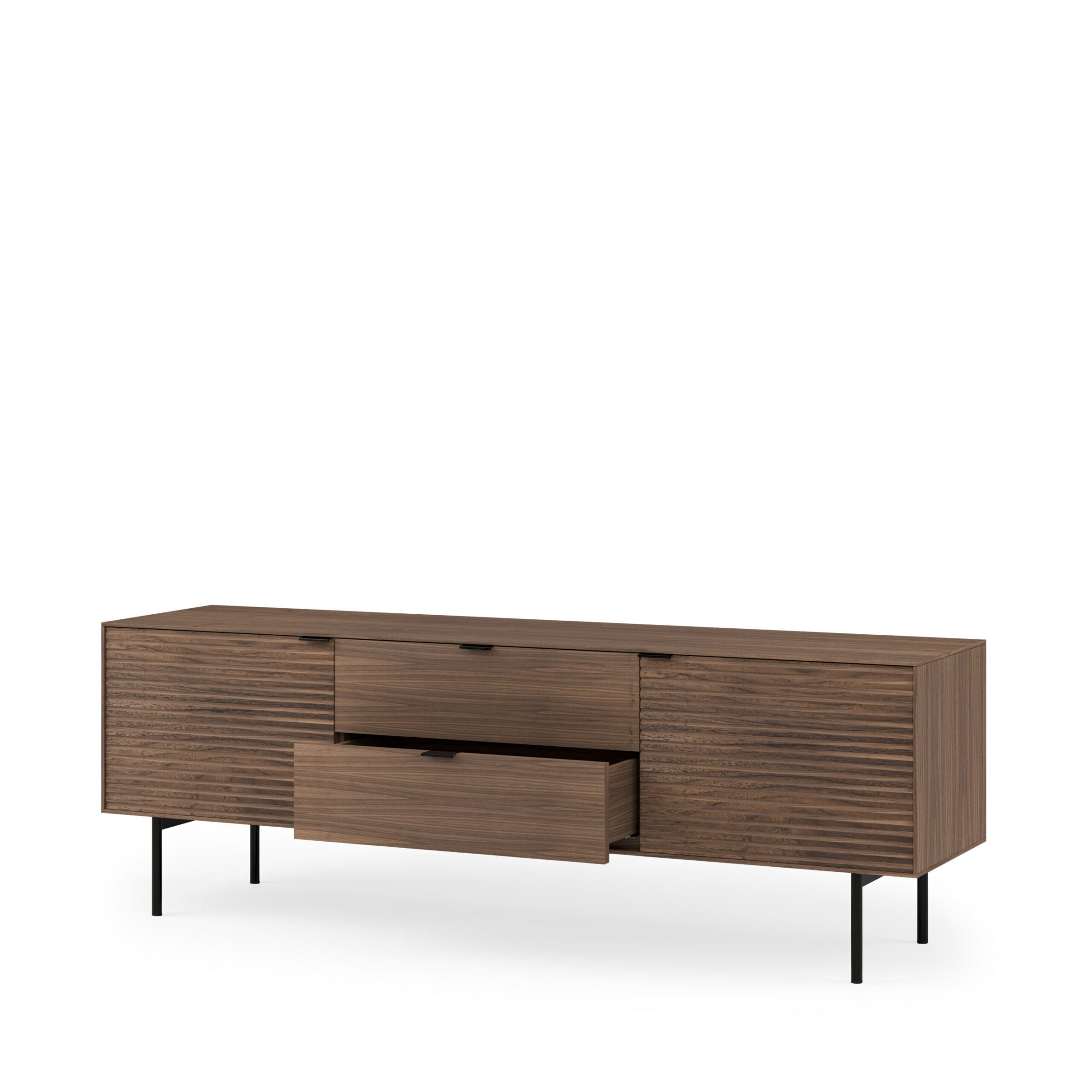 Mueble TV 160 TULSA nogal pata metal (2 puertas + 2 cajones) - Image 6