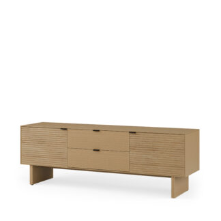 Mueble TV 160 TULSA roble pata madera (2 puertas + 2 cajones)