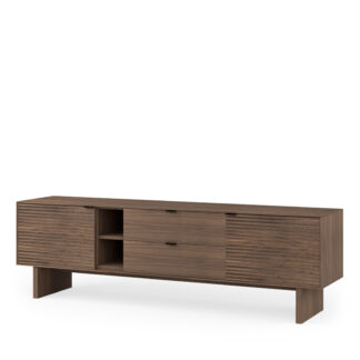 Mueble TV 180 TULSA nogal pata madera (2 puertas + 2 cajones + 2 huecos)