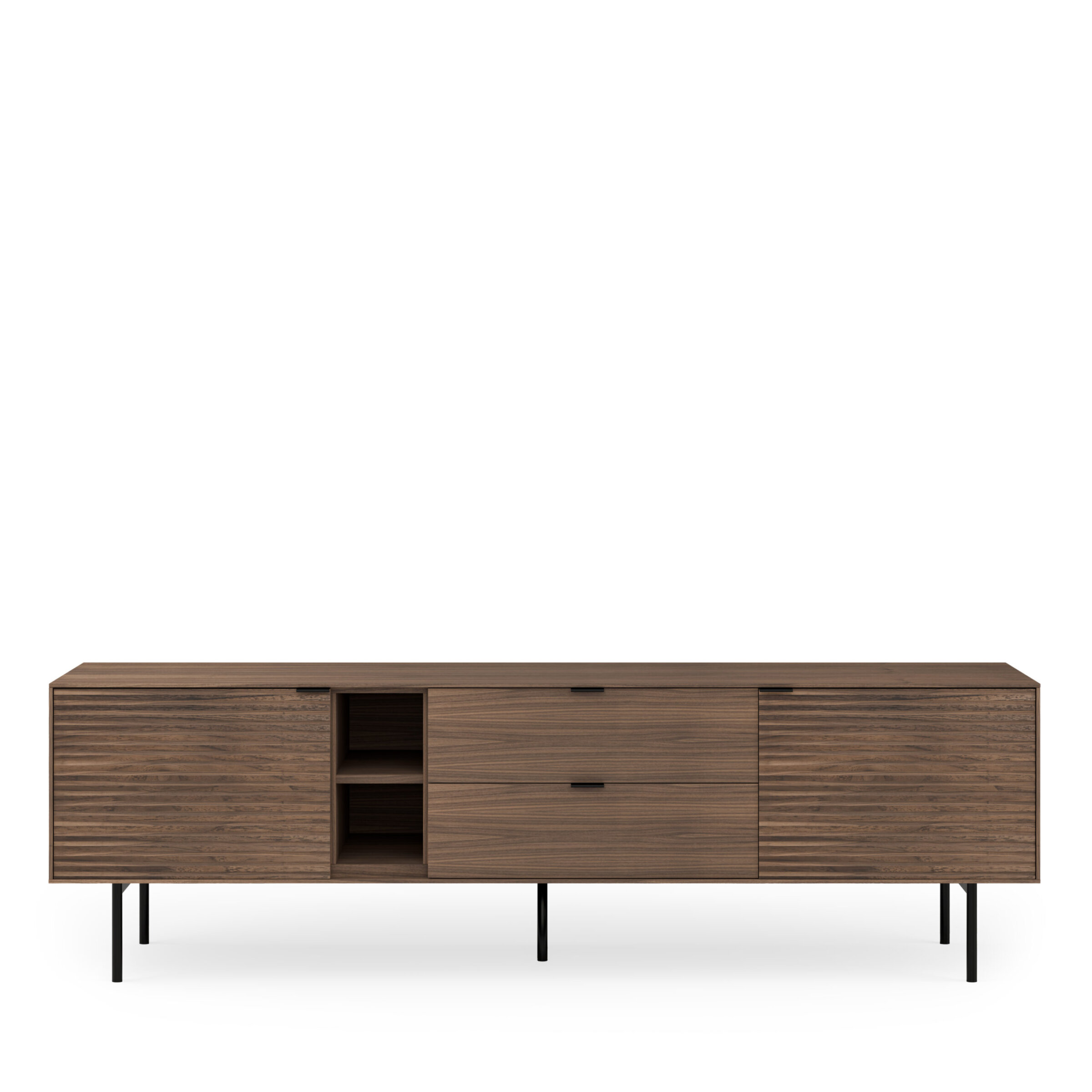 Mueble TV 180 TULSA nogal pata metal (2 puertas + 2 cajones + 2 huecos) - Image 5