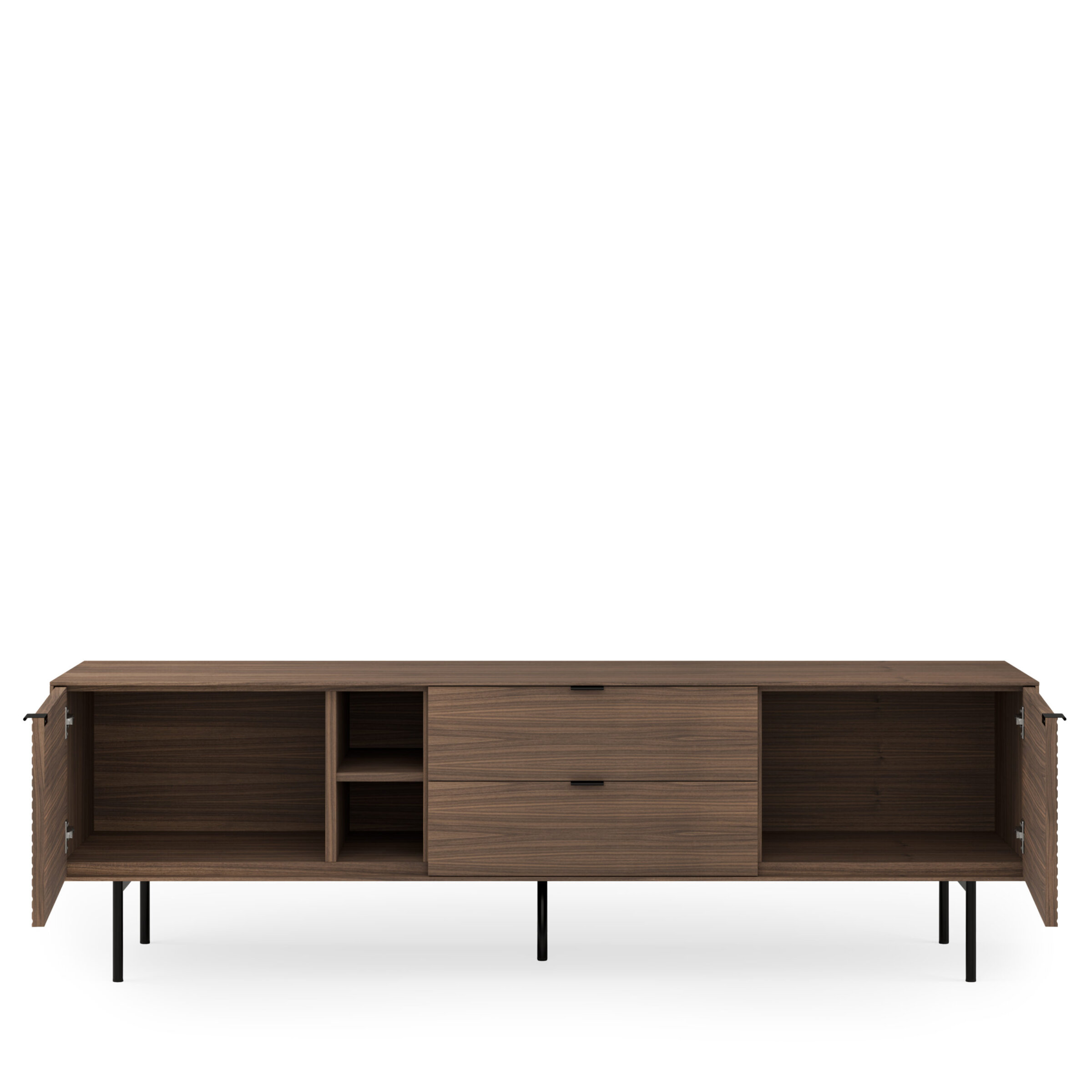 Mueble TV 180 TULSA nogal pata metal (2 puertas + 2 cajones + 2 huecos) - Image 7