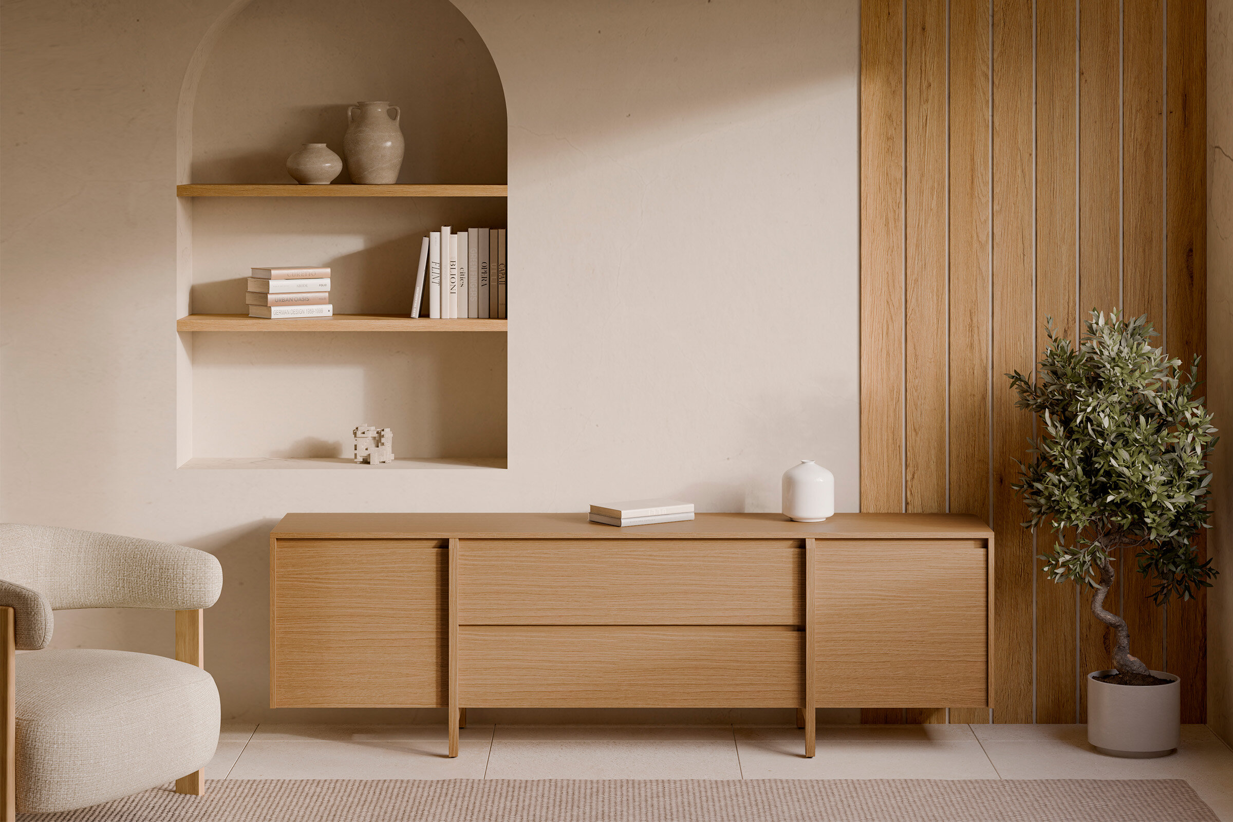 Mueble TV 200 PACIFIC (2 puertas + cajones)