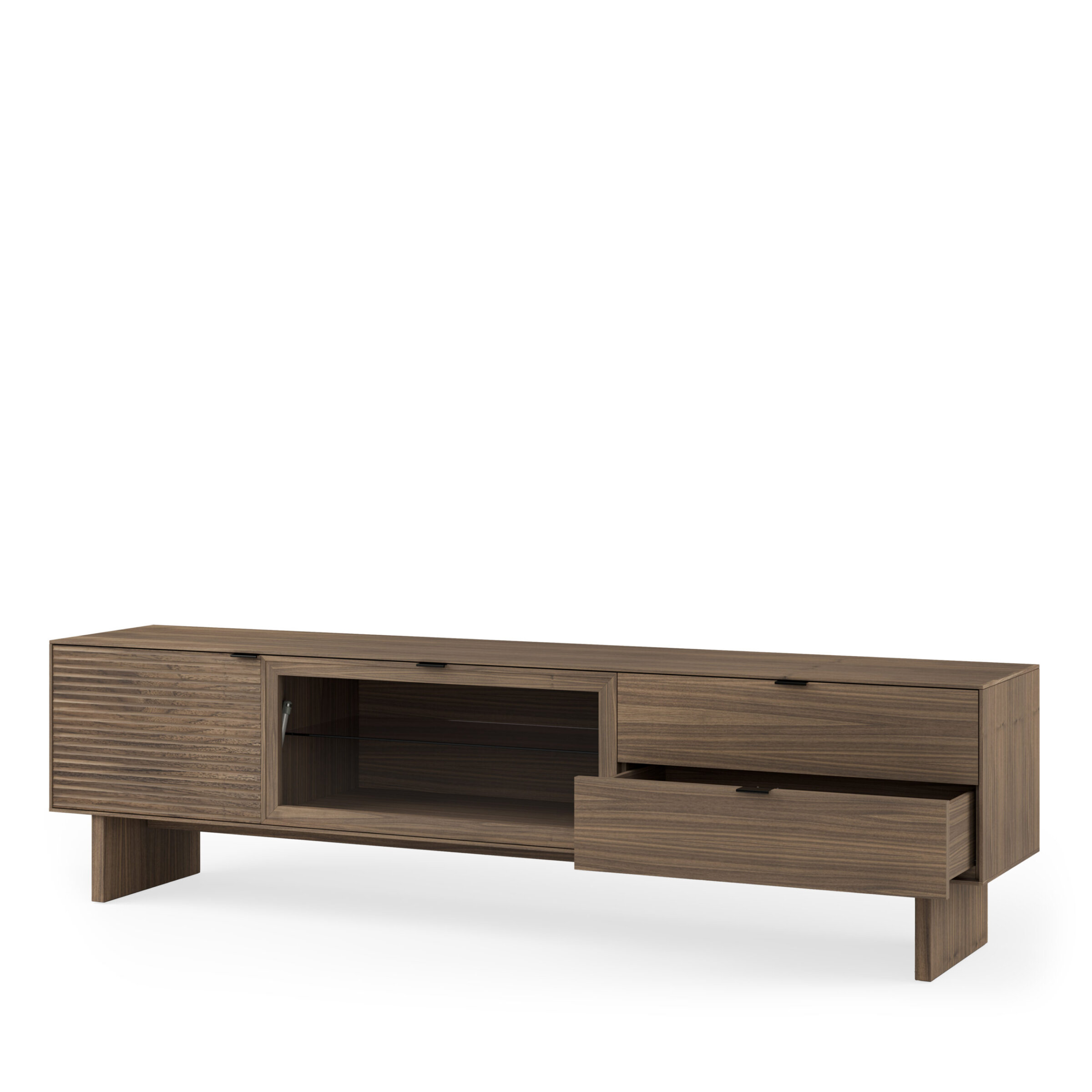 Mueble TV 200 TULSA nogal pata madera (2 puertas + 2 cajones) - Image 8