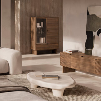 Mueble TV 200 TULSA nogal pata madera (3 puertas)