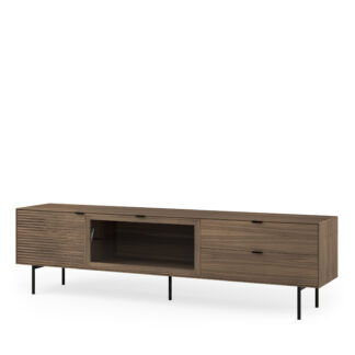 Mueble TV 200 TULSA nogal pata metal (2 puertas + 2 cajones)