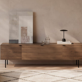 Mueble TV 200 TULSA nogal pata metal (3 puertas)