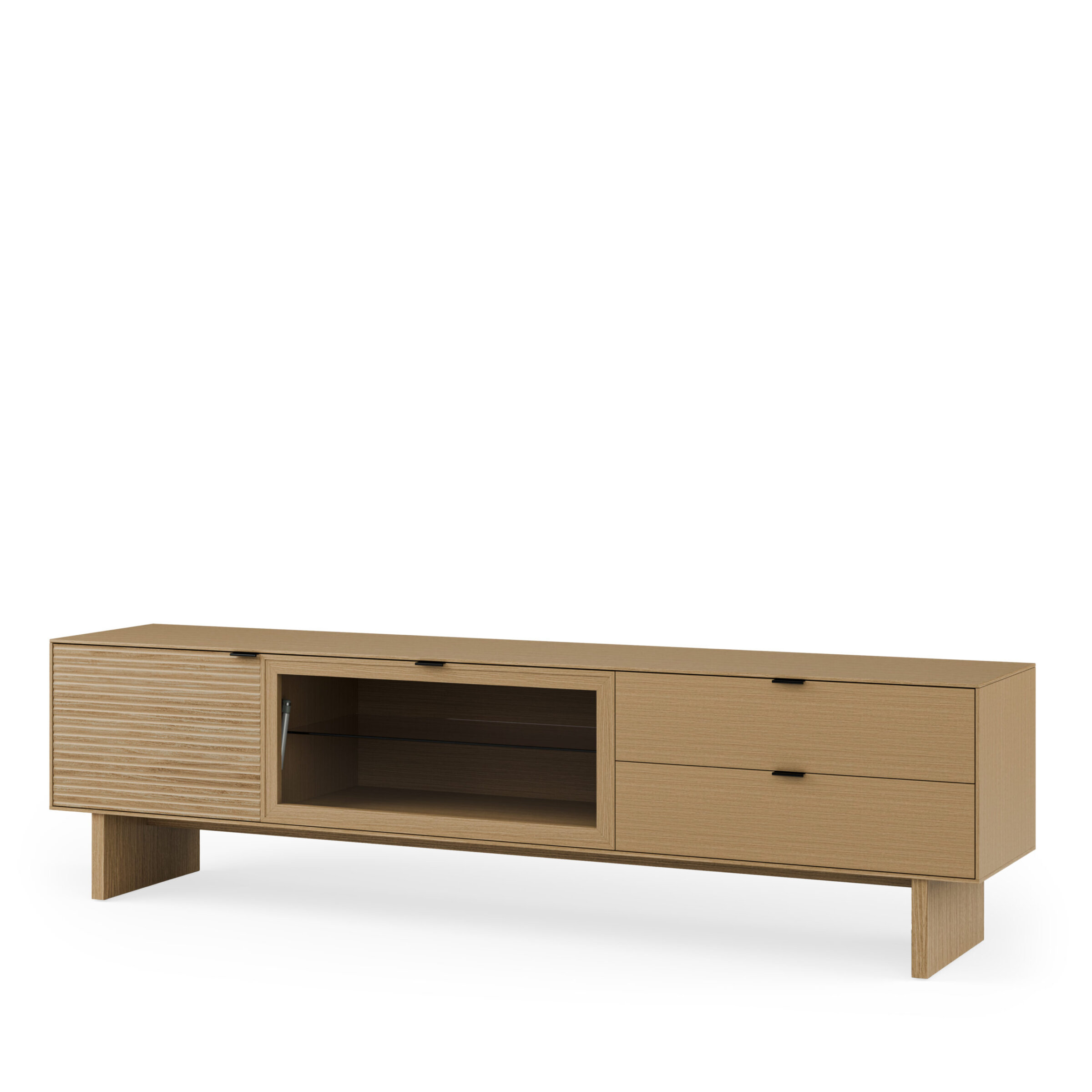 Mueble TV 200 TULSA roble pata madera (2 puertas + 2 cajones) - Image 2