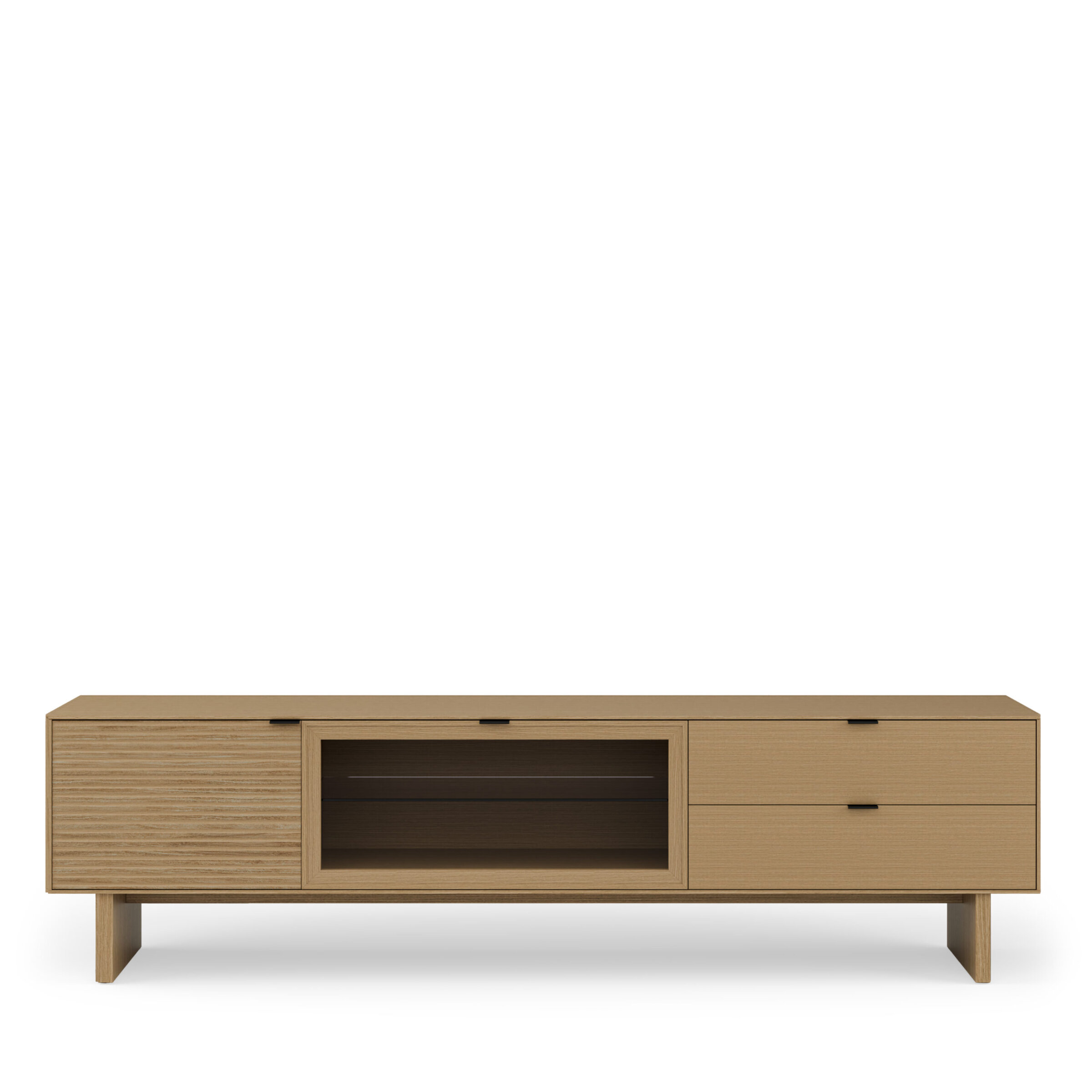 Mueble TV 200 TULSA roble pata madera (2 puertas + 2 cajones) - Image 4